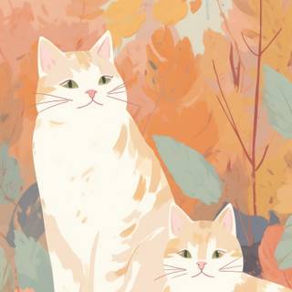 Autumn cat anime wallpaper