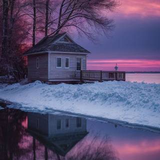 Winter house mobile wallpaper