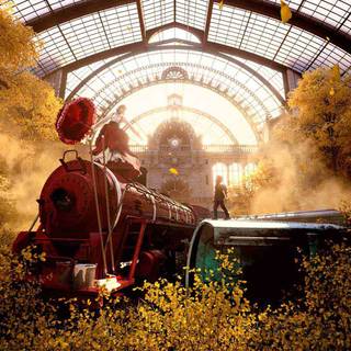 Train station autumn wallpaper