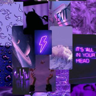Purple Halloween collage wallpaper