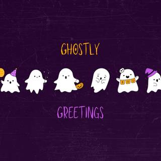 Purple Halloween collage wallpaper