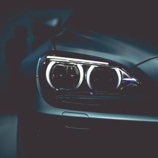 BMW headlight 4k wallpaper