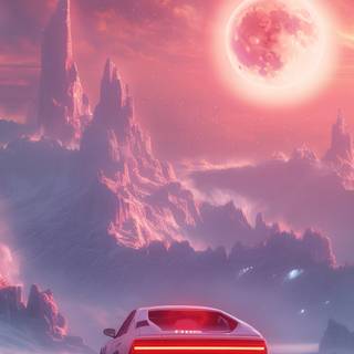 Red car phone 4k wallpaper