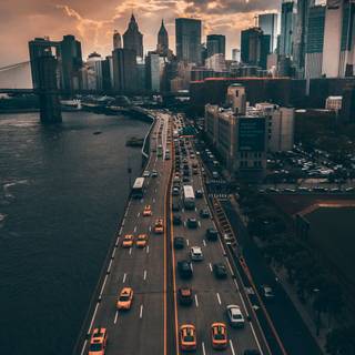 4k New York sunset wallpaper