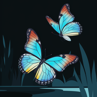 Blue butterfly phone wallpaper