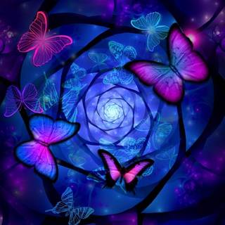 Blue butterfly phone wallpaper