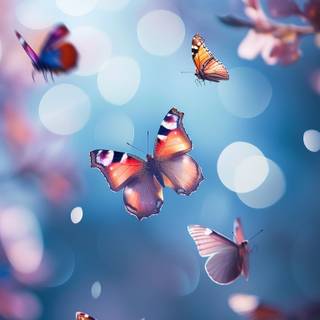 Blue butterfly phone wallpaper