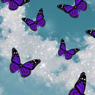 Blue butterfly phone wallpaper