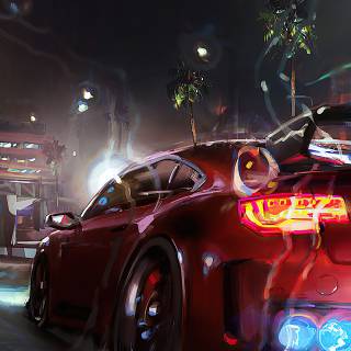 Red car phone 4k wallpaper