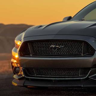 Black Mustang phone wallpaper