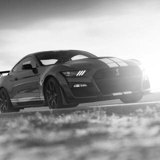 Mustang black 4k wallpaper