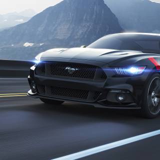 Black Mustang phone wallpaper