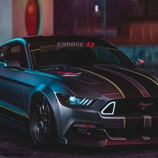 Black Mustang phone wallpaper