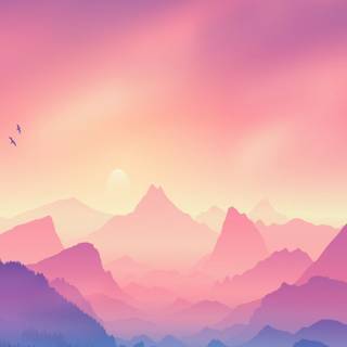 Digital landscape phone wallpaper
