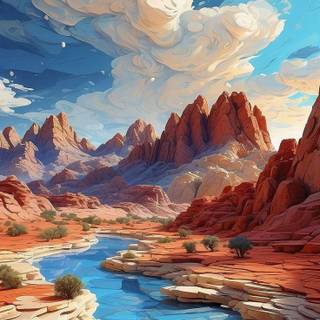 Digital landscape phone wallpaper