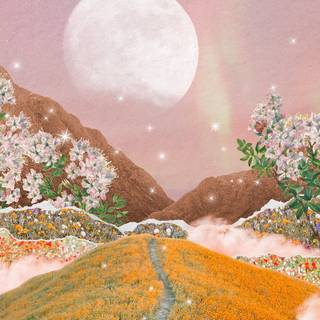 Digital landscape phone wallpaper