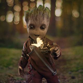 Groot and Rocket phone wallpaper