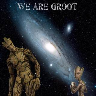 Groot and Rocket phone wallpaper