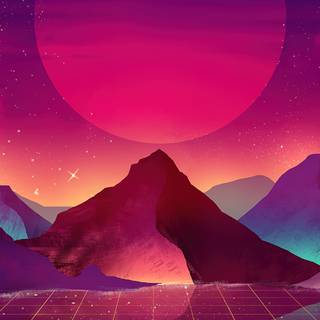 Digital landscape phone wallpaper