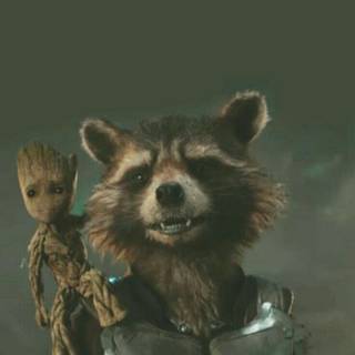 Groot and Rocket phone wallpaper