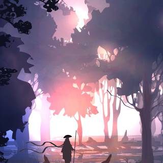 Digital landscape phone wallpaper