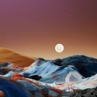 Digital landscape phone wallpaper