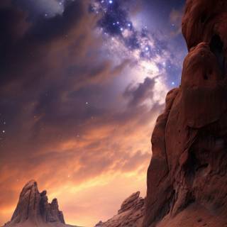 Digital landscape phone wallpaper