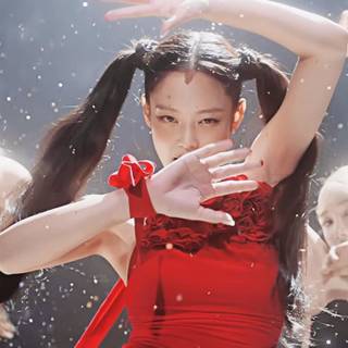 Jennie Kim red wallpaper