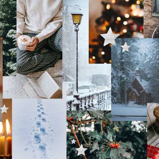 Laptop winter collages wallpaper
