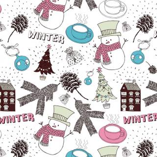 Laptop winter collages wallpaper