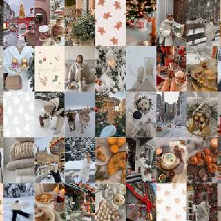 Laptop winter collages wallpaper