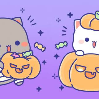 Kawaii purple desktop wallpaper