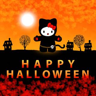 Hello Kitty iPad Halloween wallpaper