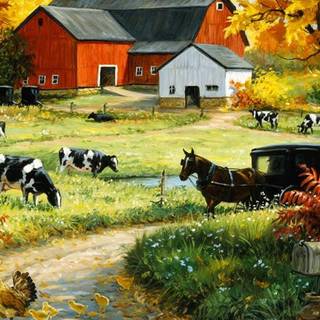 House cows wallpaper