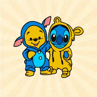 Stitch and Winnie The Pooh wallpaper