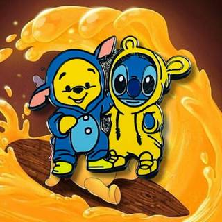 Stitch and Winnie The Pooh wallpaper
