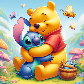 Stitch and Winnie The Pooh wallpaper