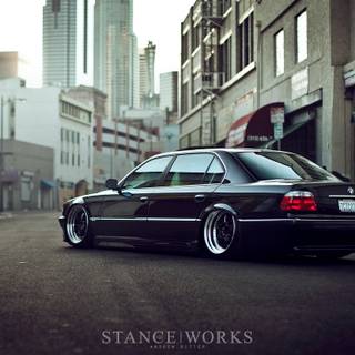 Bagged stance car wallpaper