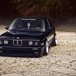 Bagged stance car wallpaper