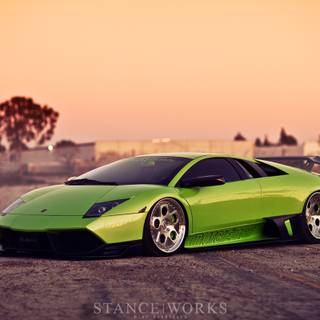 Bagged stance car wallpaper