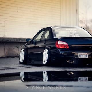 Bagged stance car wallpaper