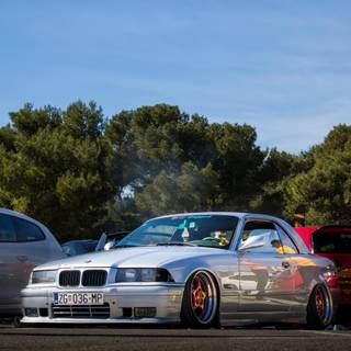 Bagged stance car wallpaper