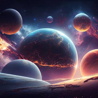 Planets in space wallpaper