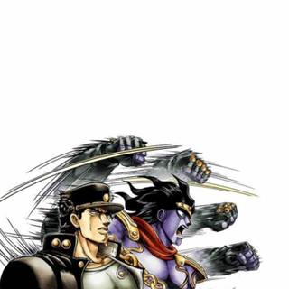 Jotaro and Star Platinum wallpaper