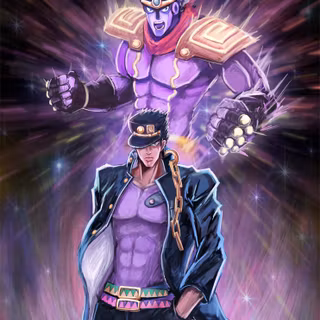 Jotaro and Star Platinum wallpaper