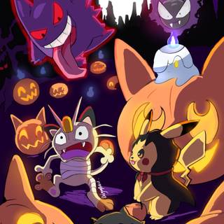 Pokémon phone Halloween wallpaper