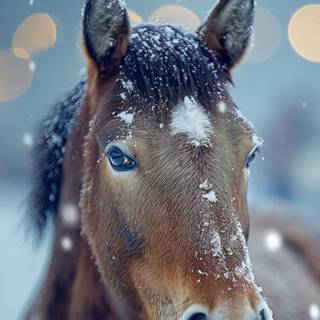 Winter brown horse wallpaper