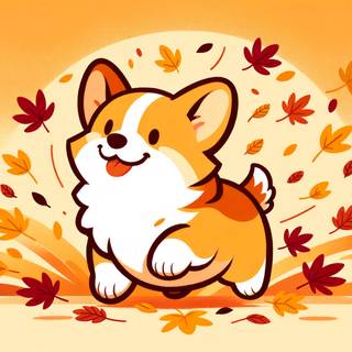 Cute autumn dog wallpaper