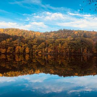 Autumn lake iPad wallpaper