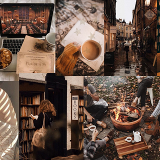 Autumn light academia desktop wallpaper